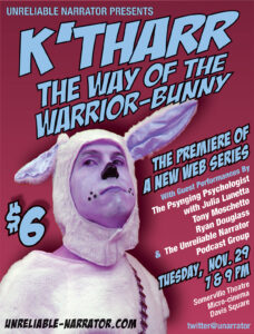 White person in rabbit costume in poster for a variety show