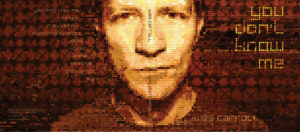 Stylized mosaic portrait of a white man