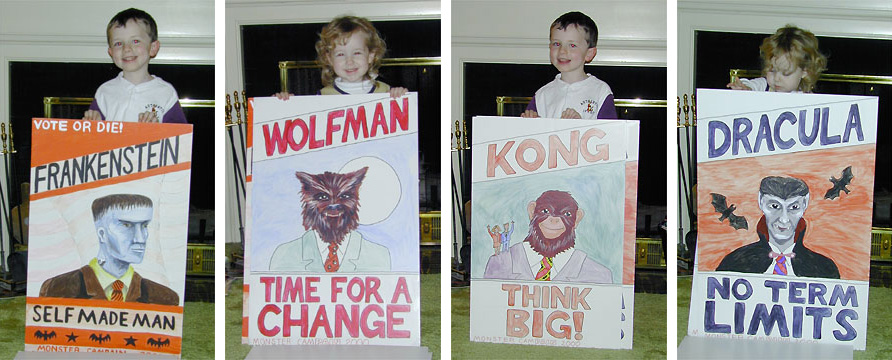 images of kids holding up posters